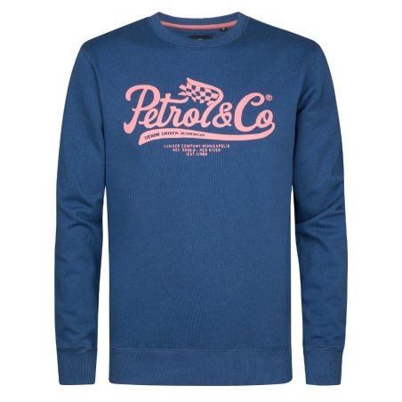 Sweat Bleu/Rose Homme Petrol Industries Neck