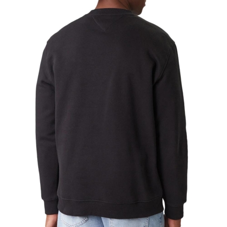 Sweat Noir Homme Tommy Hilfiger Linear Crew
