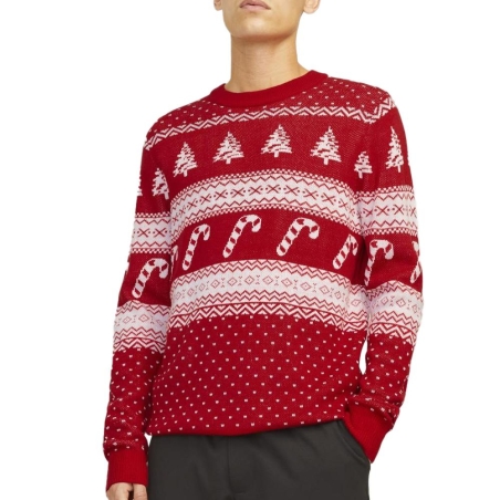 Pull de Noël Rouge Homme Jack & Jones Gabriel