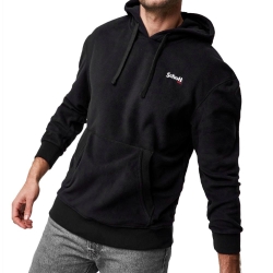 Sweat à capuche Noir Homme Schott Micro Polar