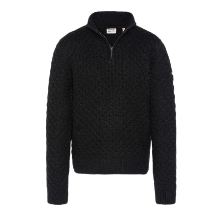 Pull 1/4 de Zip Noir Homme Schott Half
