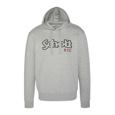 Sweat à capuche Gris Homme Schott Vintage