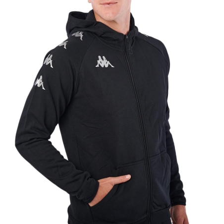Sweat Zippé Noir/Argenté Homme Kappa Divieto