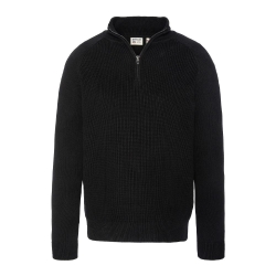 Pull 1/4 zip Noir Homme Schott Plali