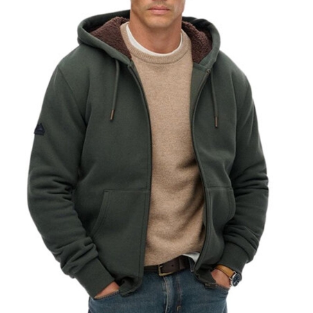 Veste Zippé Kaki Homme Superdry Borg
