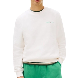 Sweat Blanc Homme Tommy Hilfiger Linear Crew
