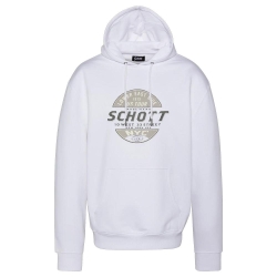 Sweat à Capuche Blanc Homme Schott SWHUSTOUR