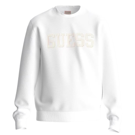 Sweat Blanc Homme Guess Beau Cn Fleece