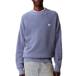 Pull Bleu Clair Homme Calvin Klein Jeans Waffle