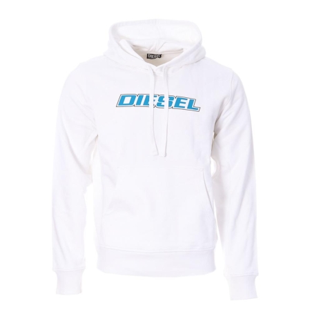 Sweat Blanc/Turquoise Homme Diesel Hood