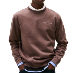 Sweat Marron Homme Tommy Hilfiger Linear Crew