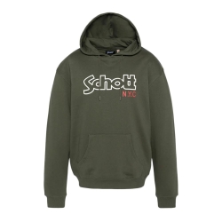 Sweat à Capuche Kaki Homme Schott Sidney