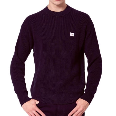 Pull Bordeaux Homme Calvin Klein Jeans Waffle