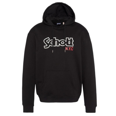 Sweat à Capuche Noir Homme Schott Sidney