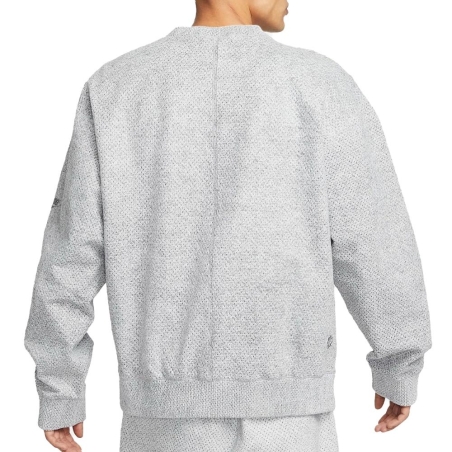 Sweat Gris texturé Homme Nike Crew