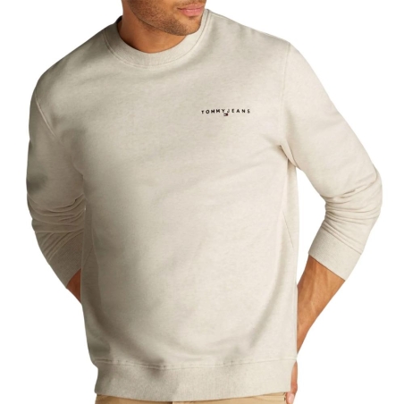 Sweat Beige Homme Tommy Hilfiger Linear Crew