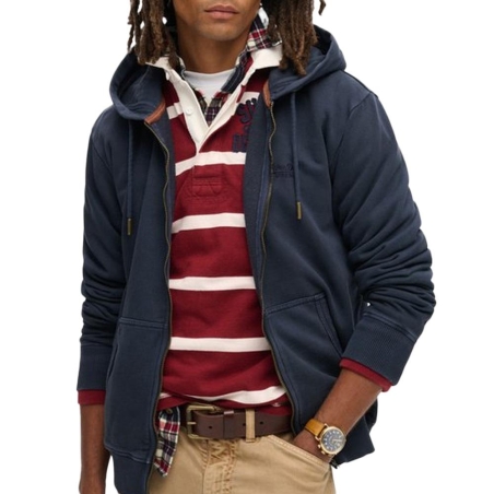 Sweat Zippé Marine Homme Superdry Plain Hood