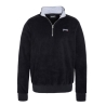 Sweat Polaire Noir Homme Schott Half Zipped