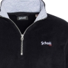 Sweat Polaire Noir Homme Schott Half Zipped
