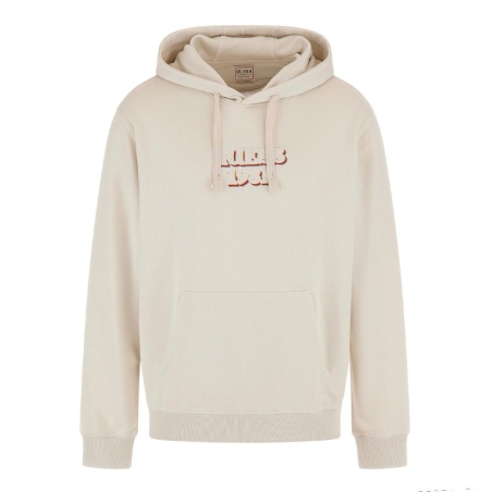 Sweat à Capuche Écru Homme Guess Embro