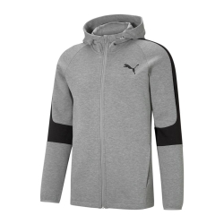 Sweat zippé Gris Homme Puma Evostripe Core