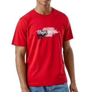 T-Shirt Rouge Homme Pepe jeans Trey