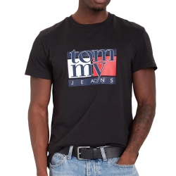 T-shirt Noir Homme Tommy Hilfiger Flag DM0DM21977