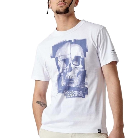 T-Shirt Blanc/Bleu Homme Kaporal BERTO