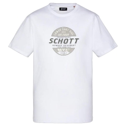 T-shirt Blanc Homme Schott TSUSTOUR