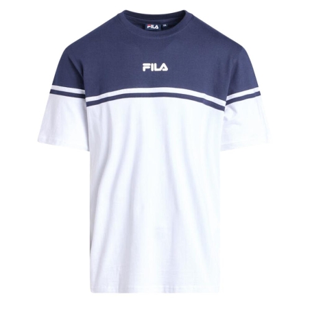 T-shirt Blanc/Marine Homme Fila Print
