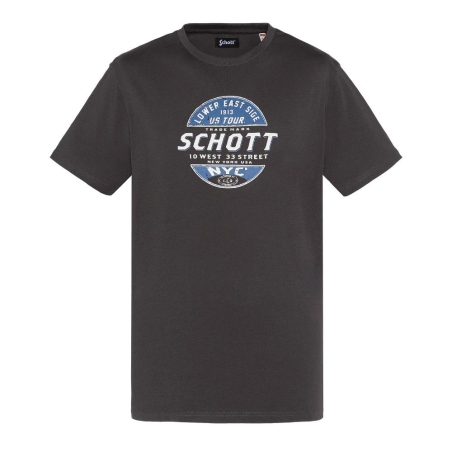 T-shirt Noir Homme Schott TSUSTOUR