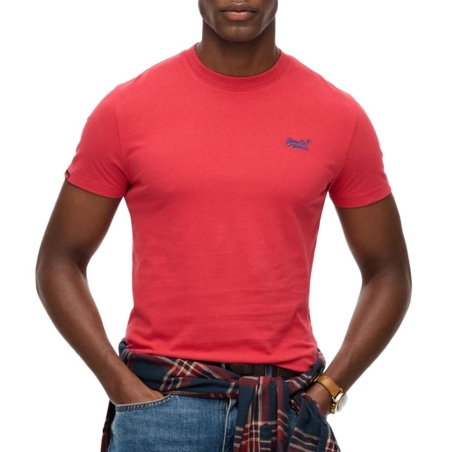 T-Shirt Rouge Homme Superdry Essentials