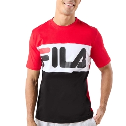 T-shirt Rouge/Noir Homme Fila Flat Matte