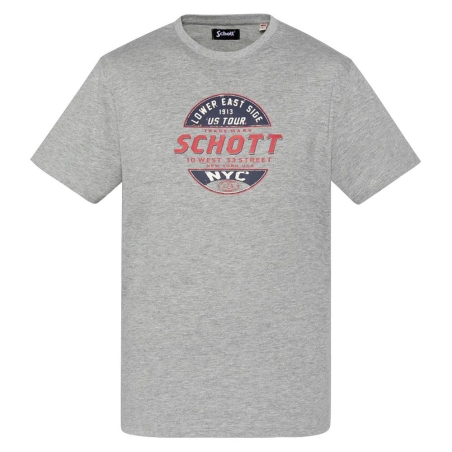 T-shirt Gris Homme Schott TSUSTOUR