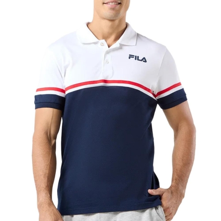 Polo Marine/Blanc Homme Fila Primo