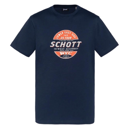T-shirt Marine Homme Schott TSUSTOUR