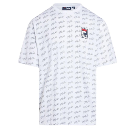 T-shirt Blanc Homme Fila Flat Print