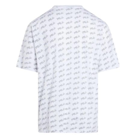 T-shirt Blanc Homme Fila Flat Print