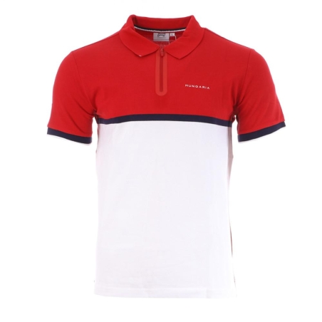 Polo Rouge/Blanc Homme Hungaria Pacaya