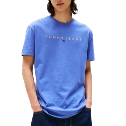 T-Shirt Bleu Homme Tommy Hilfiger Reg Linears