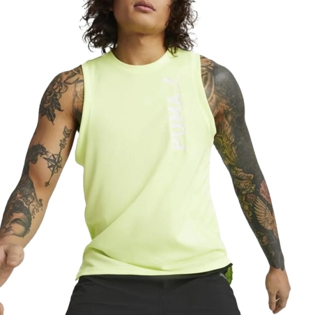 Débardeur de Sport Jaune Fluo Homme Puma Fit Ultrabreath