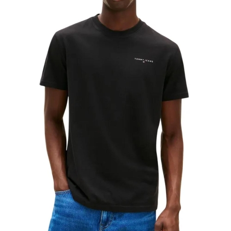 T-shirt Noir Homme Tommy Hilfiger Tjm Slim Linear Ches-dark