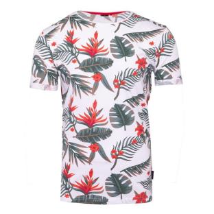T-shirt Blanc/Rouge Homme La Maison Blaggio Fleur