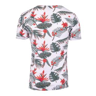 T-shirt Blanc/Rouge Homme La Maison Blaggio Fleur