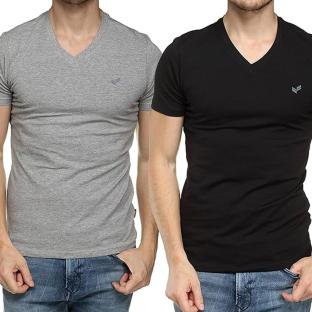 Lot de 2 T-Shirts Noir/Gris Homme Kaporal GIFTH