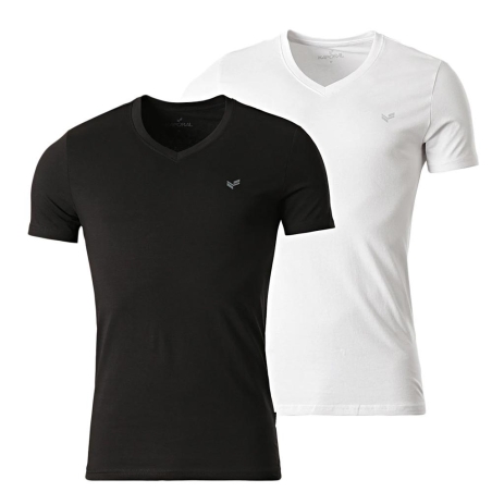 Lot de 2 T-Shirts Blanc/Noir Homme Kaporal GIFTH