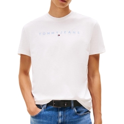 T-Shirt Blanc Homme Tommy Hilfiger Reg Linear