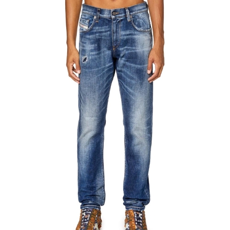 Jean Slim Fit Bleu Délavé Homme Diesel 2019 A03562