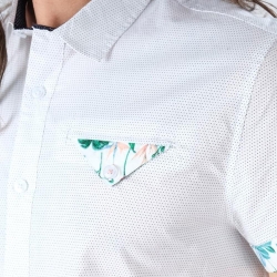 Chemisette Manches Courtes Blanche Homme Deeluxe Majorca