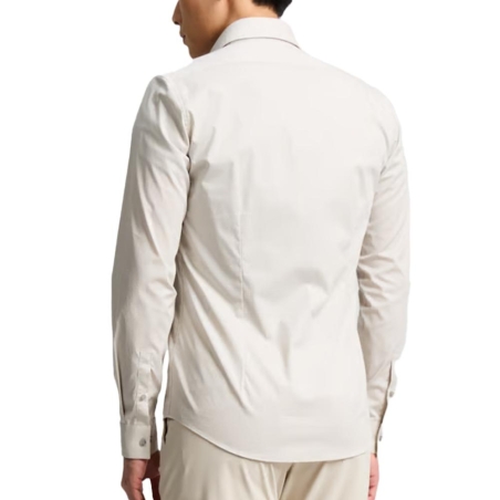 Chemise Beige Homme Calvin Klein Jeans Poplin Micro